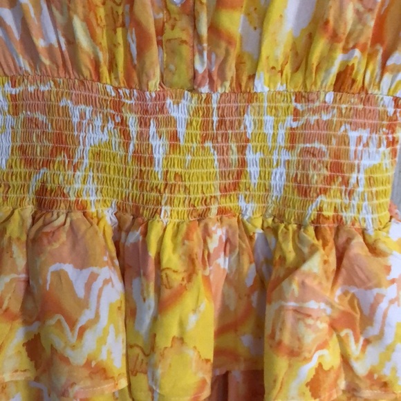 TART elastic waist V neck sunshine color mini dress Size M sleeveless - Picture 5 of 11